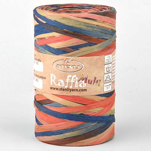 Прежда Стенли Рафия Мулти РАФИЯ МУЛТИ /raffia ribbon/ е красива многоцветна прежда под формата на лента, изработена от 100% дървесина.