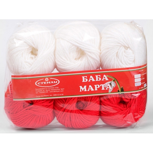 Прежда Стенли Акрил пакет /6х25гр/ Комплект за изработване на мартенички.