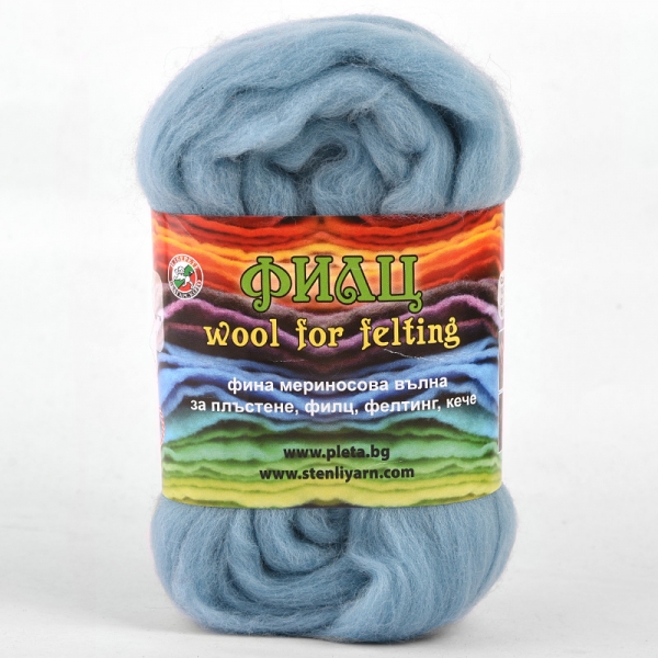 Прежда Стенли Филц /merino wool for felting/ Филц Кече Мерино е изключително мек и фин материал от 100% мериносова вълна, подходящ за иглонабиване (сухо плъстене) и мокро плъстене.